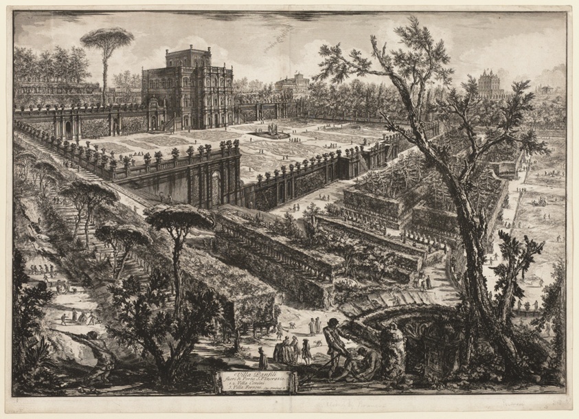 A work made of etching on heavy ivory laid paper.