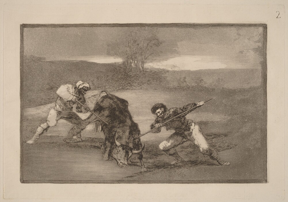 Otro modo de cazar a pie (Another Way of Hunting on Foot) — Portfolio by Francisco Goya. etching, burnished aquatint, drypoint and burin [first edition impression].