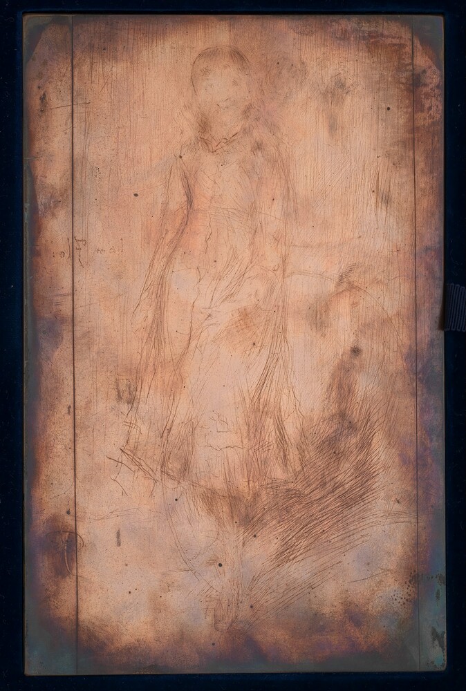 Florence Leyland — Technical Material by James McNeill Whistler. drypointed copper plate.